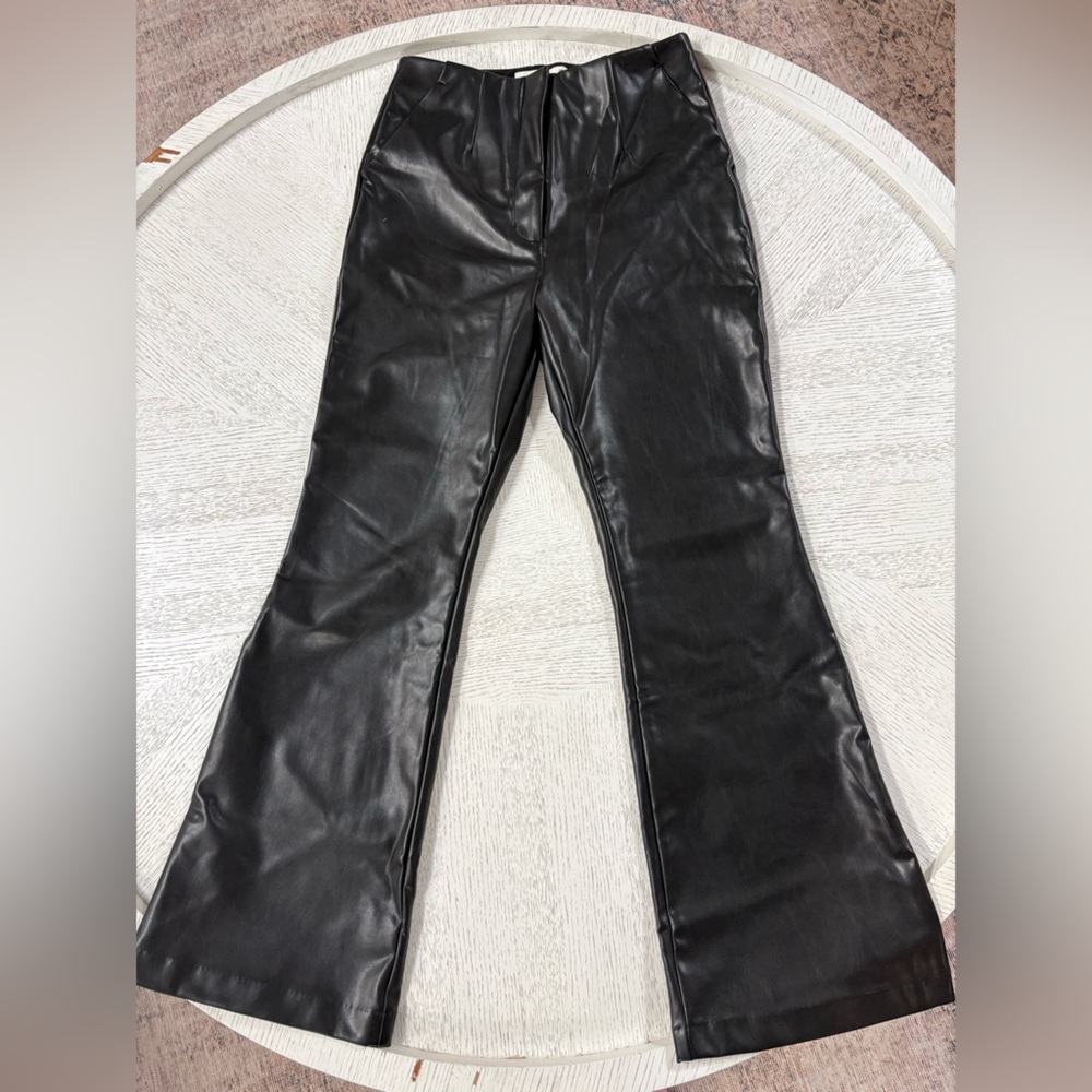 Abercrombie & Fitch Black Vegan Leather Flares